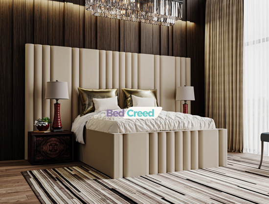 Samson Stripe Lines Linear Chesterfield Panel Bed