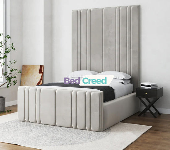 Lino Stripe Line Linear Upholstered Fabric Bed