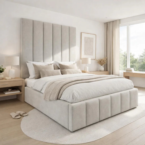 Wycliffe Bed Upholstered Space-Saving With Optional Ottoman Gas Lift Storage