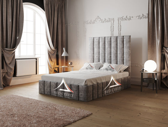High Headboard Ivy Striped Bed - Bed Creed