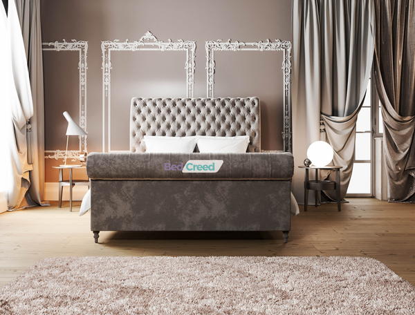 Andro Chesterfield Sleigh Scroll Chesterfield Bed