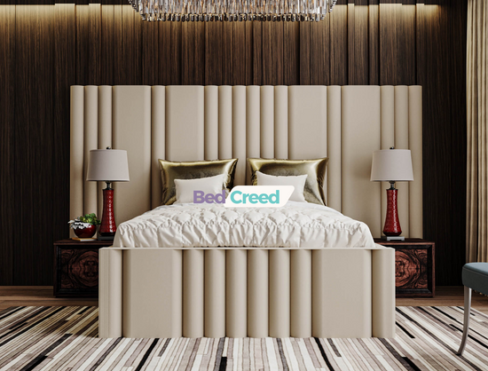 Samson Stripe Lines Linear Chesterfield Panel Bed