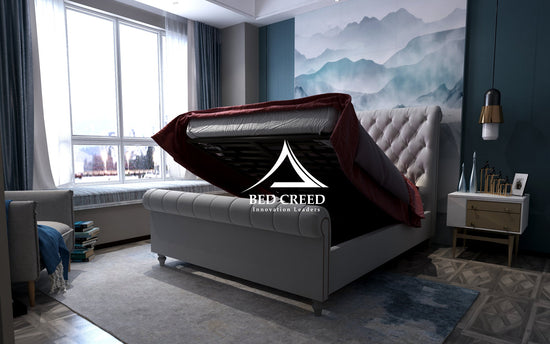 Leandro Chesterfield Sleigh Bed