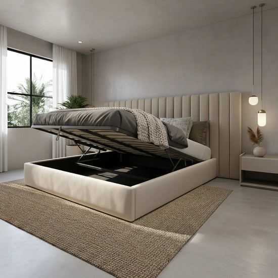Ashdown Ottoman Bed Upholstered With Optional Ottoman Gas Lift Storage