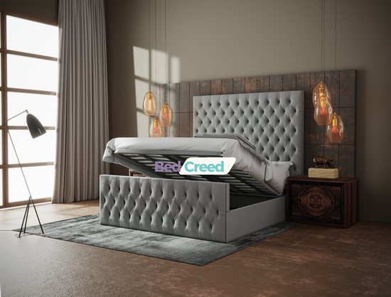 Adriana Chesterfield Upholstered Fabric Bed