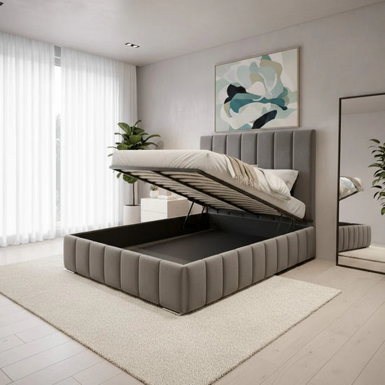 Godfrey Ottoman Bed Upholstered With Optional Ottoman Gas Lift Storage