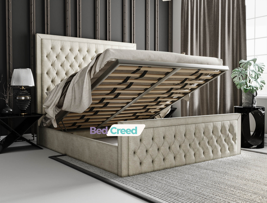 Norwich Chesterfield Bumber Upholstered Fabric Bed