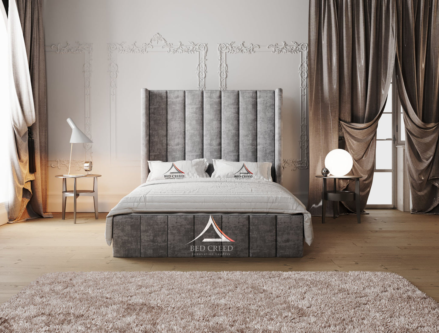 High Headboard Casey Winged Bed - Bed Creed
