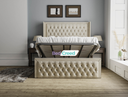 Orlando Chesterfield Fabric Upholstered Wingback Bed