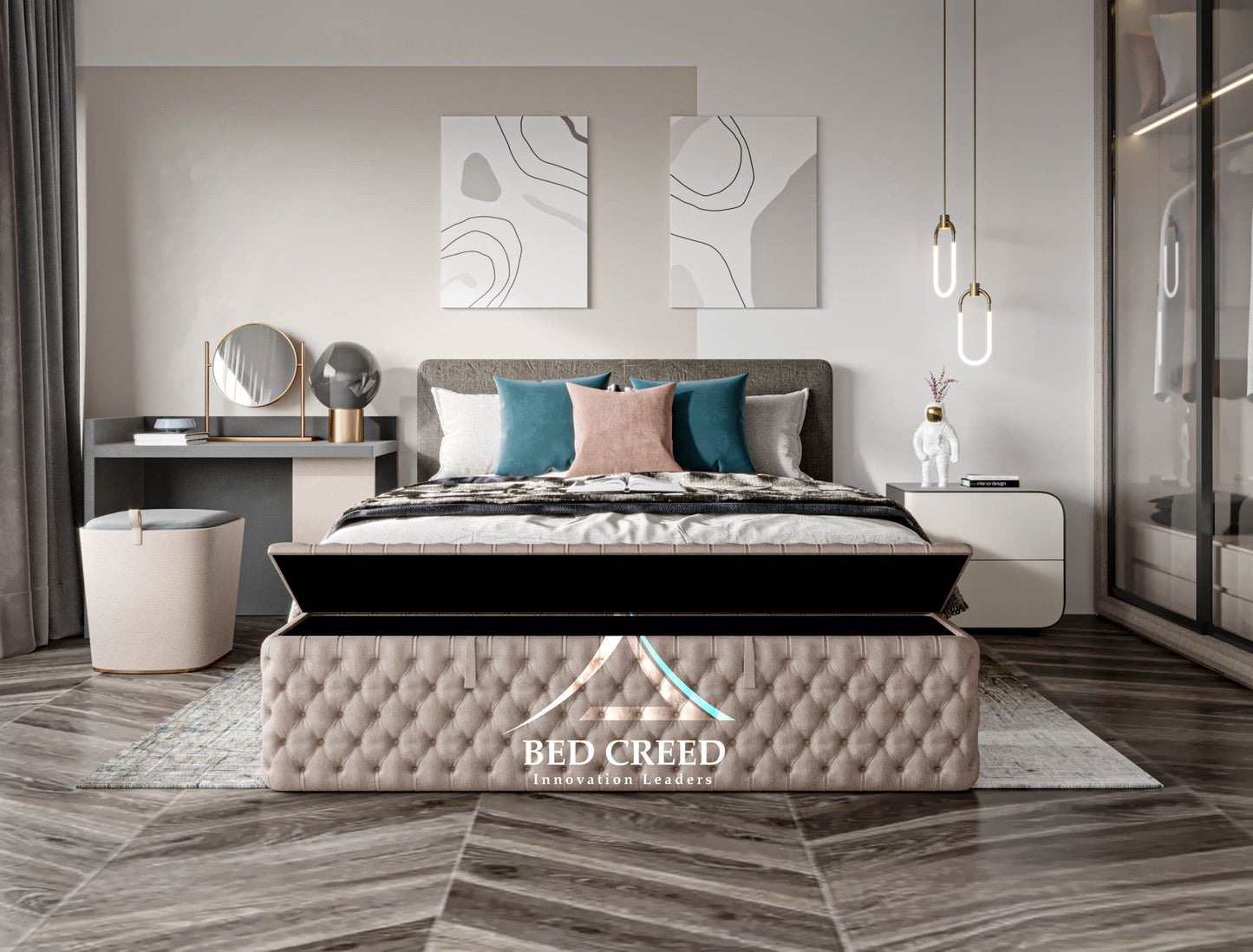 Fully Chesterfield Designer Upholstered Ottoman Box