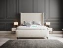 Kingston Cream Boucle Teddy Fabric Winged Bed