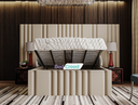Samson Stripe Lines Linear Chesterfield Panel Bed
