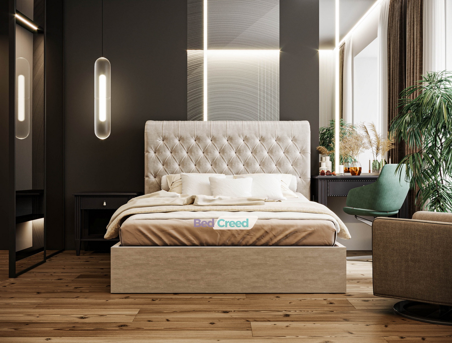Neo Chesterfield Sleigh Bed