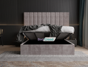 Sensatori Wide Headboard Stripe Line Linear Upholstered Bed