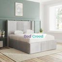 Lincoln Stripe Line Linear Upholstered Fabric Bed