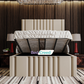 Samson Stripe Lines Linear Chesterfield Panel Bed