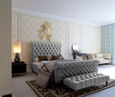 Maya Upholstered Chesterfield Sleigh Bed - Bed Creed